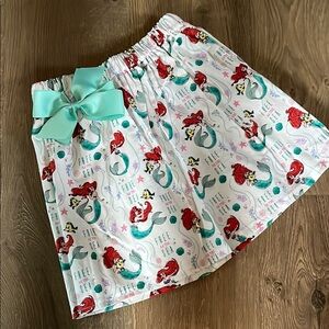Ariel Print Skirt with Aqua Bow
